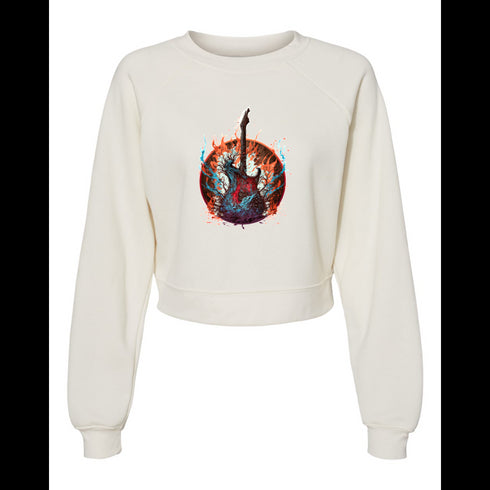 Flaming guitar Bella canvas hoodie 7505